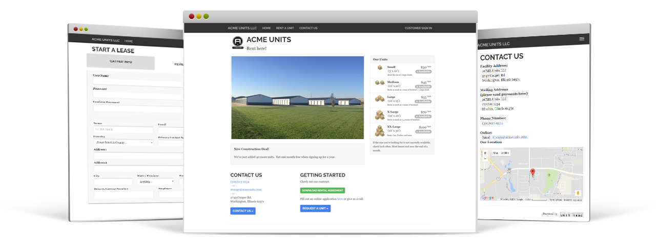 Custom Website for Self Storage Facility