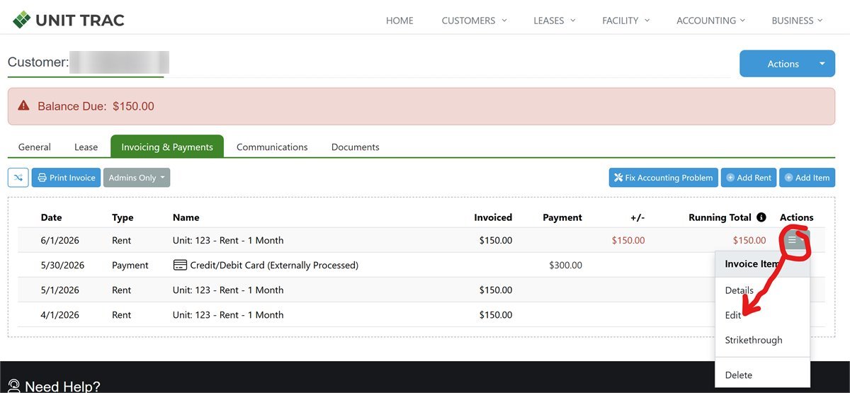Add Invoice Numbers to Invoices | Unit Trac