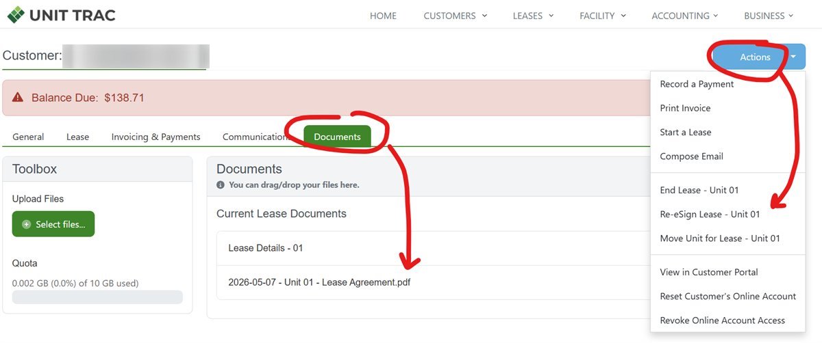 Using the eLease and eSignature | Unit Trac