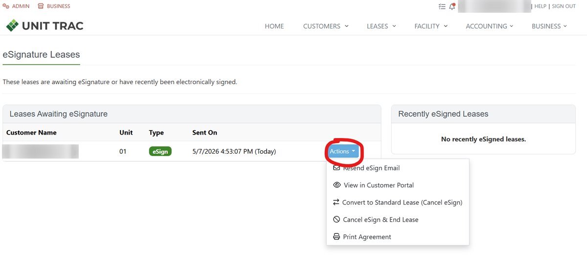 Using the eLease and eSignature | Unit Trac