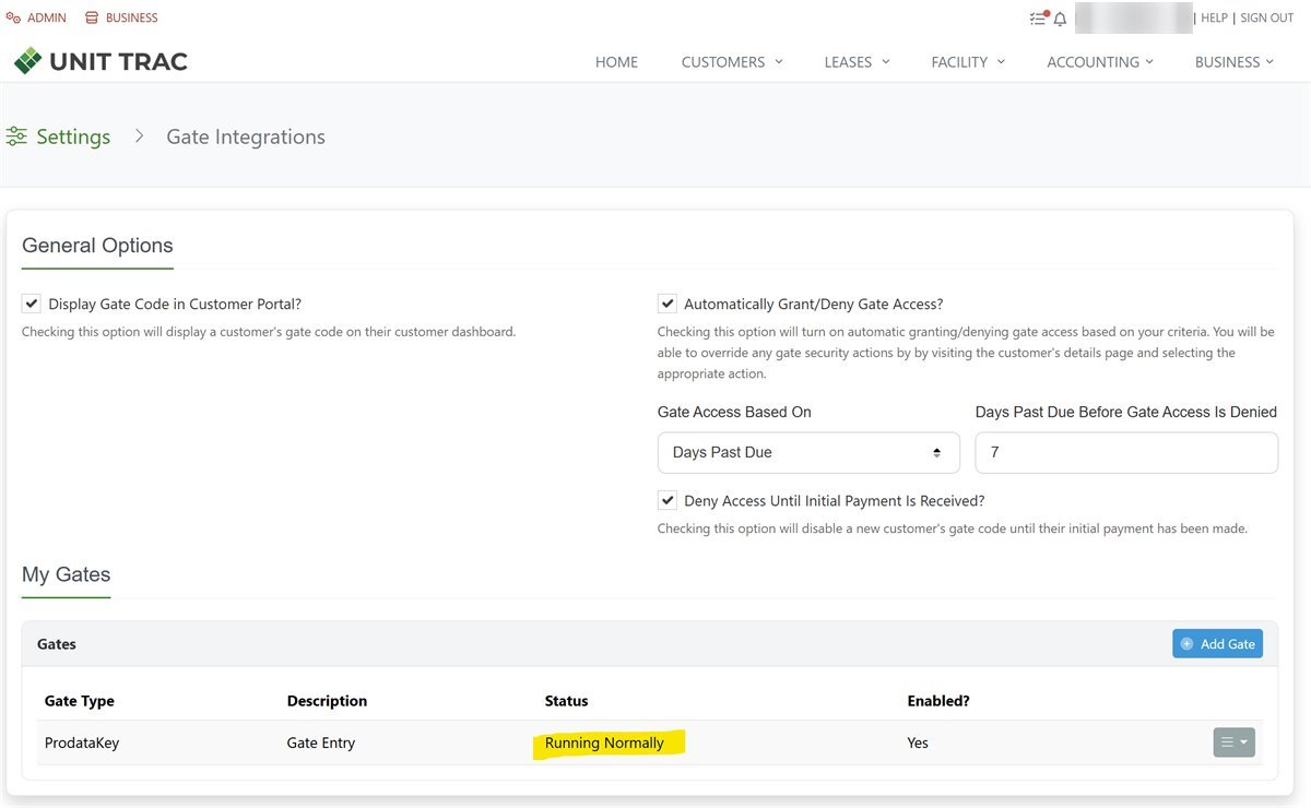 Verify Gate Integration and Codes | Unit Trac